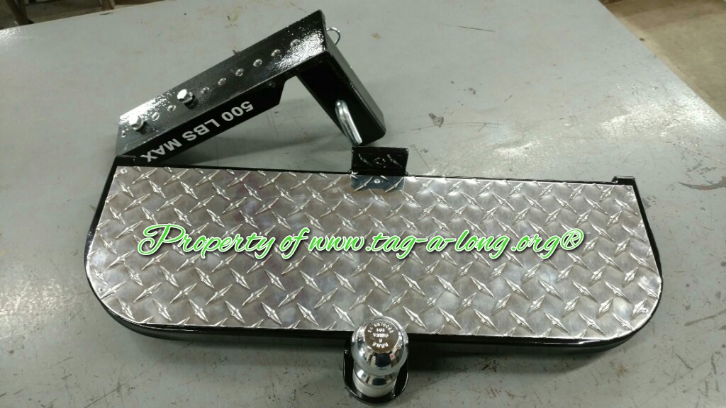 Hitch Step with Ball for Golf Cart (Chrome foot plate)