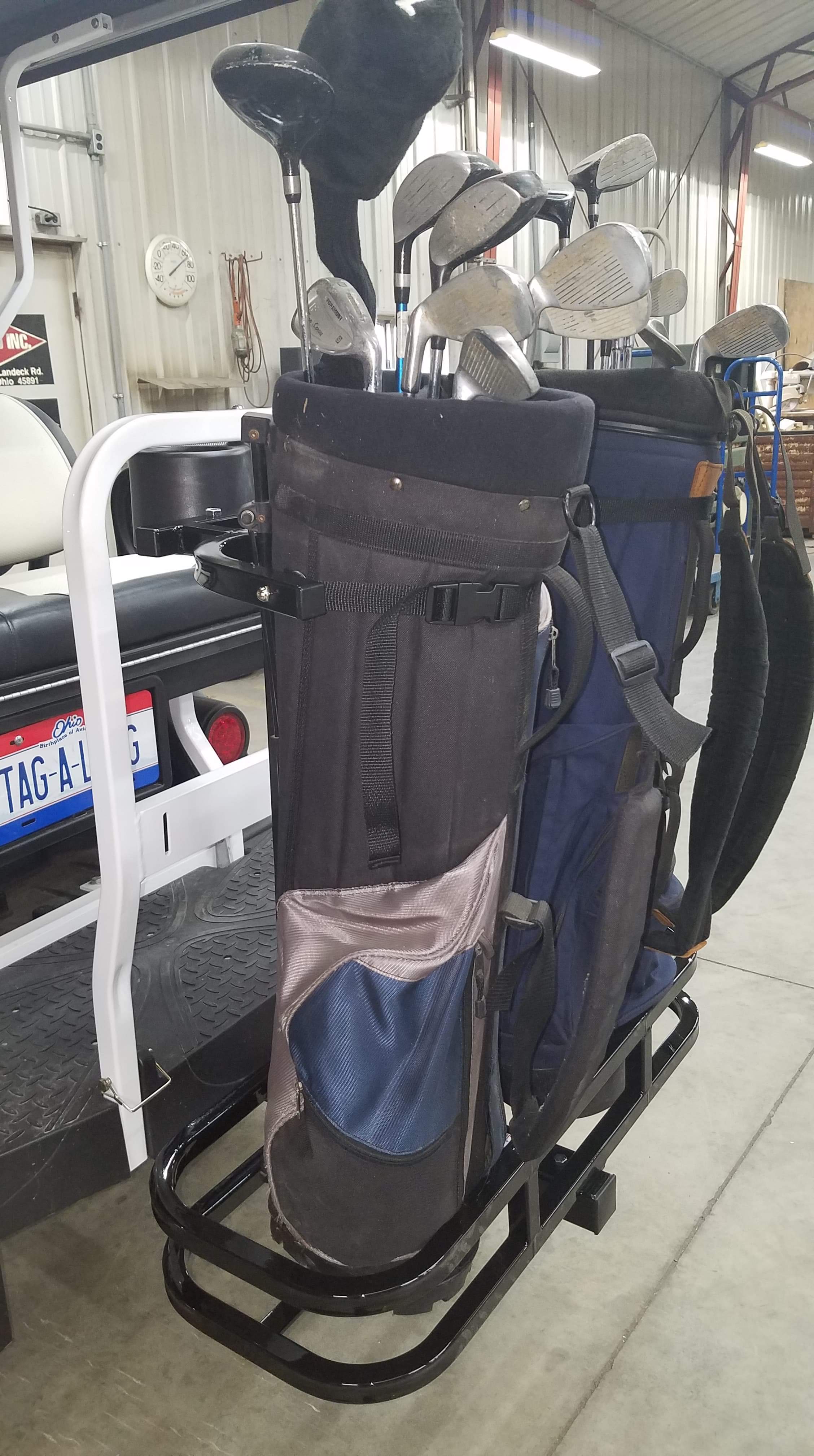 Dual (2-bag) Golf Bag Holder for Golf Cart