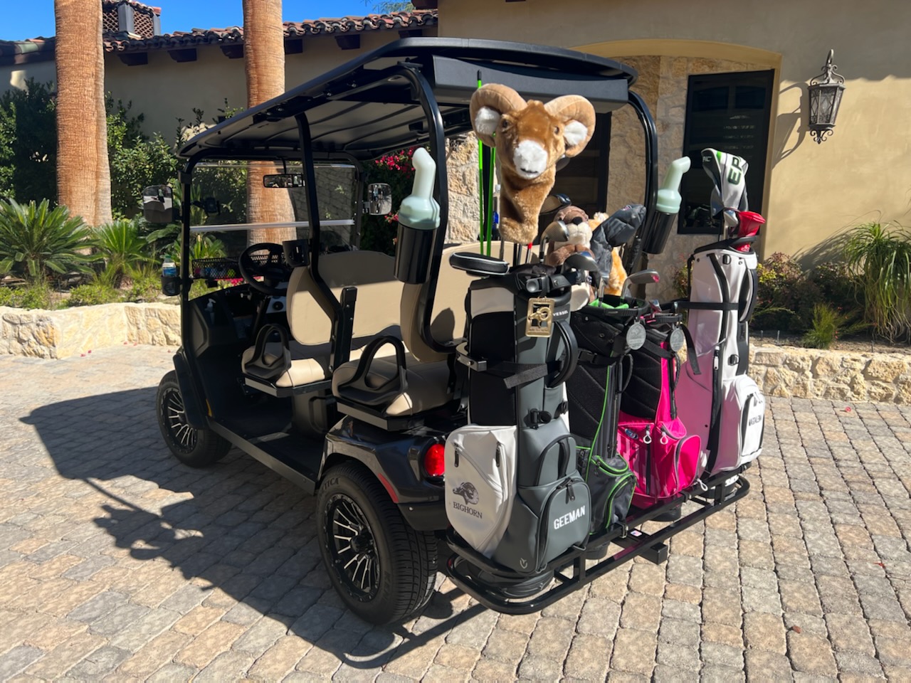 Quad (4-bag) Golf Bag Holder for Golf Cart