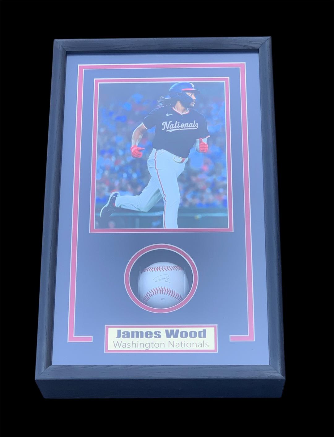 JAMES WOOD SIGNED BASEBALL SHADOWBOX