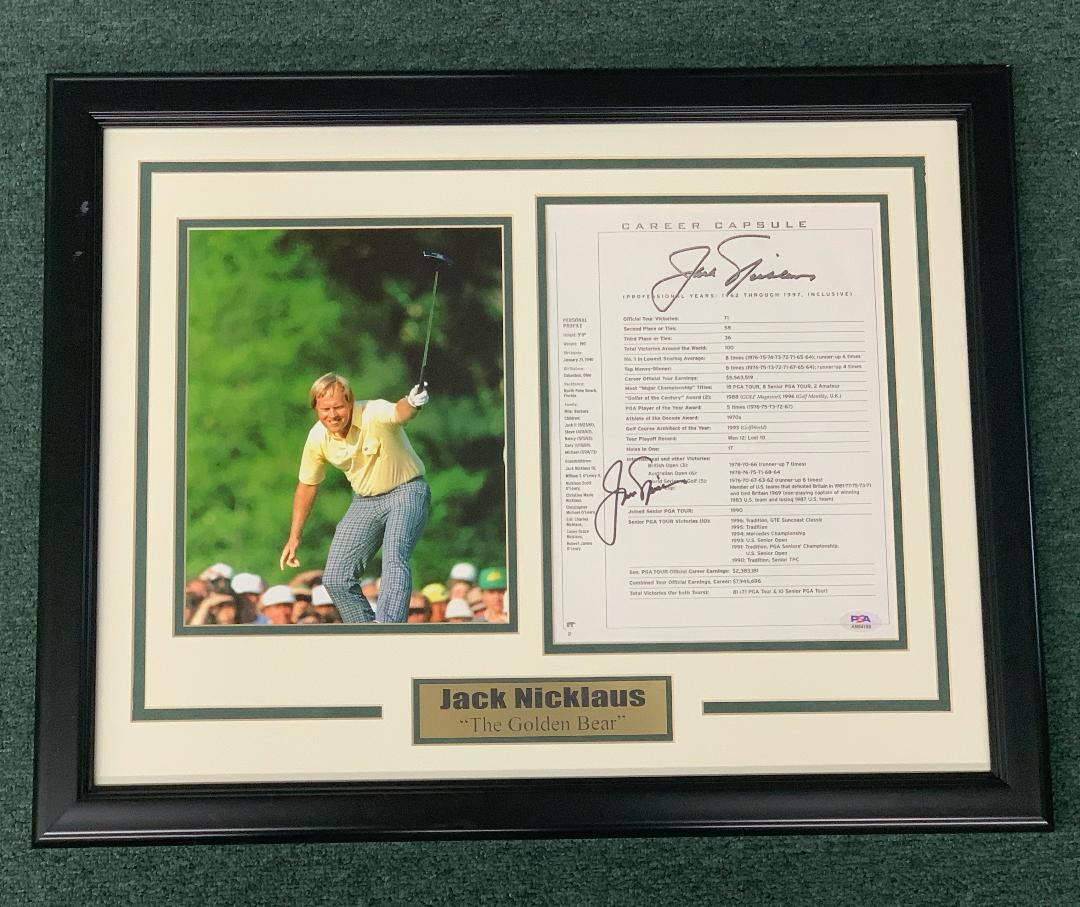 JACK NICKLAUS SIGNED MASTERS CAPSULE CUSTOM FRAMED