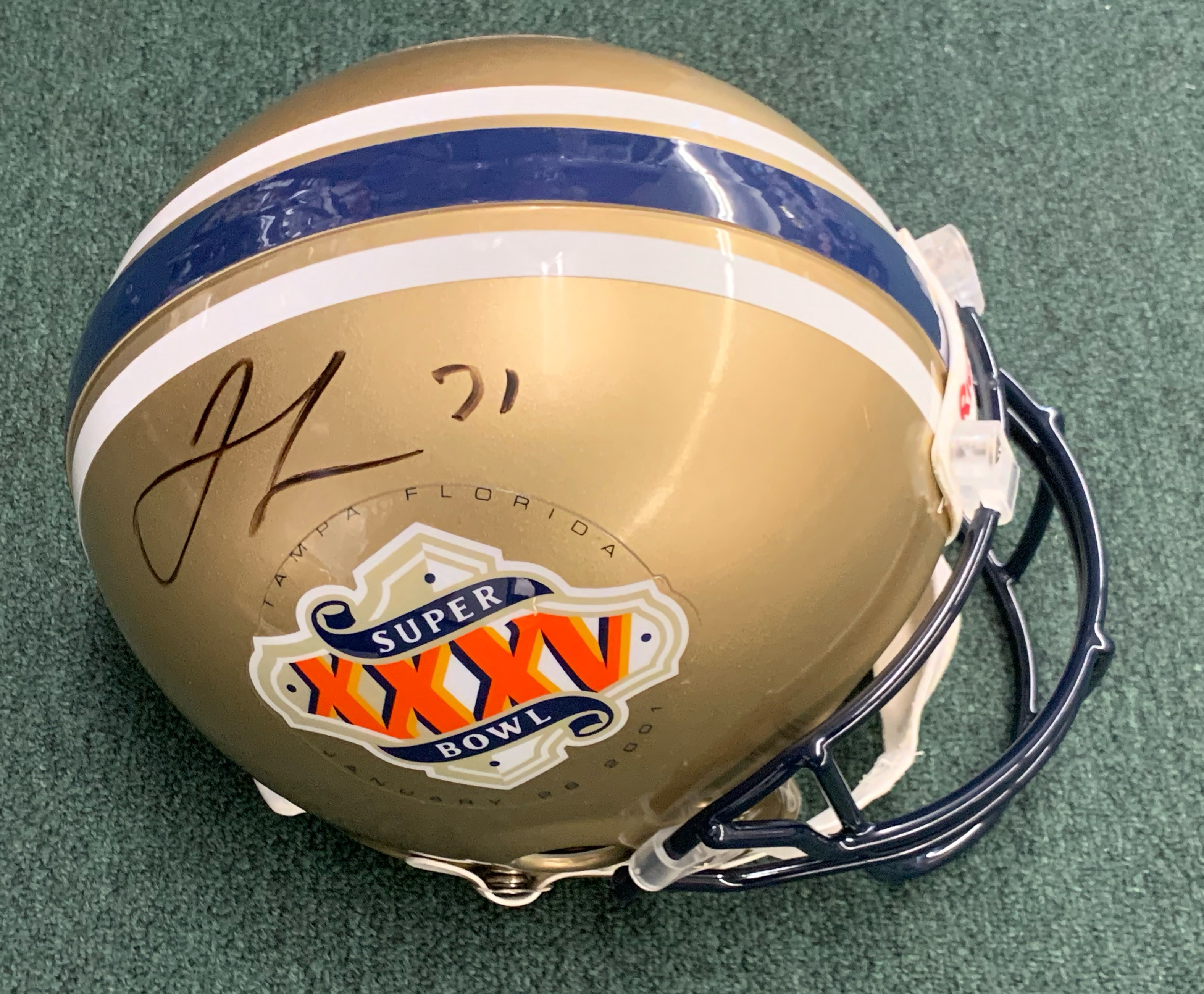 Jamal Lewis Signed Super Bowl 35 Full Size Helmet (On Field)