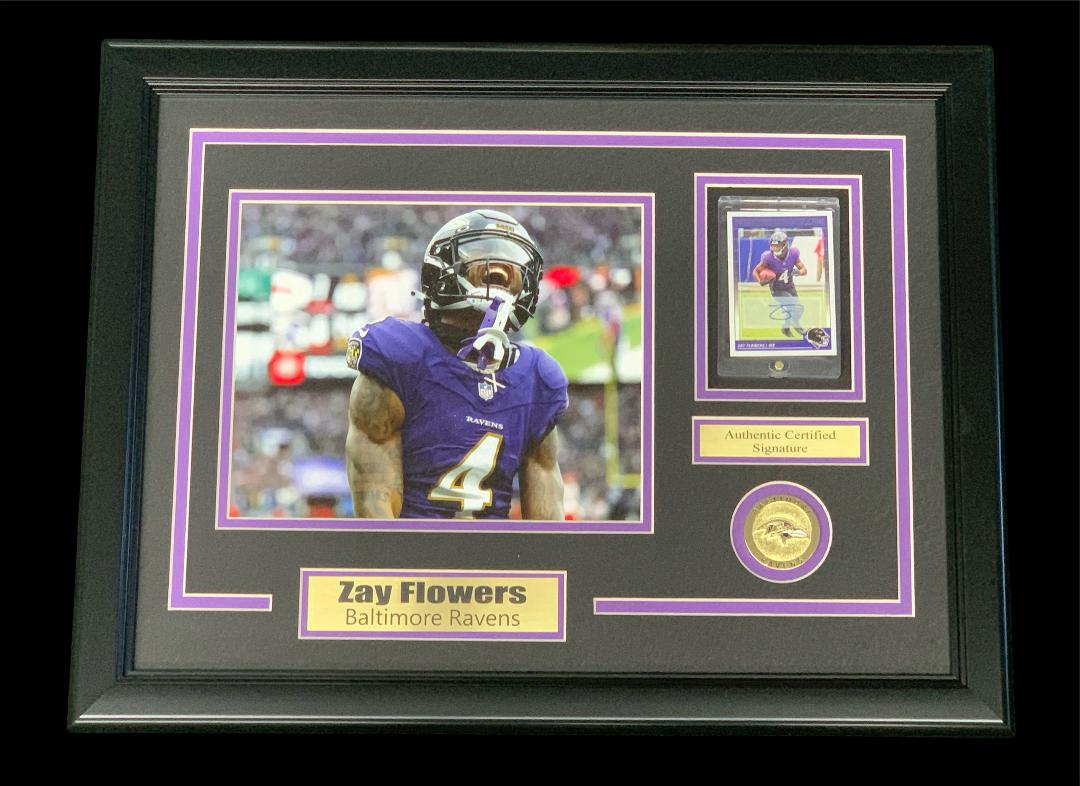 ZAY FLOWERS SIGNED ROOKIE CARD COLLAGE
