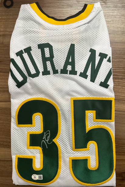 Kevin Durant Super Sonics Autographed Custom Jersey