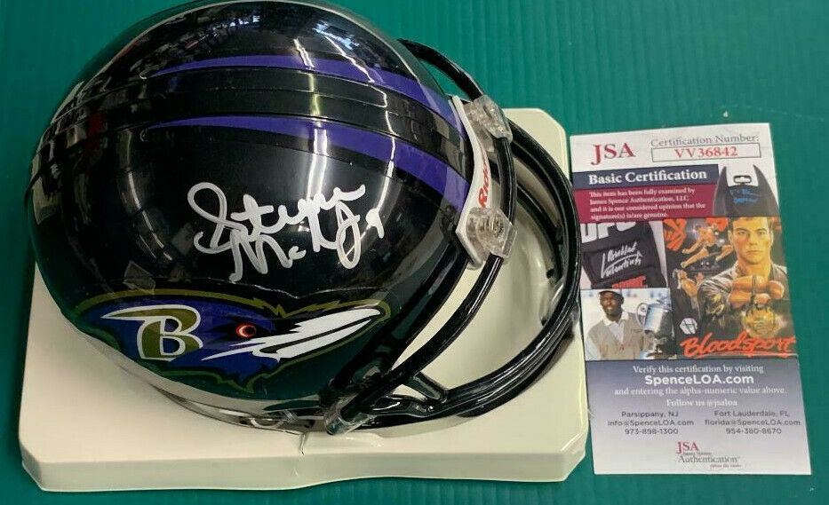 Steve McNair signed Baltimore Raven mini helmet