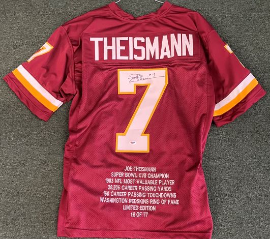 Joe Theismann Signed Redskins Jersey PSA