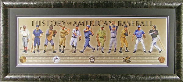 History of American Baseball Custom Framed