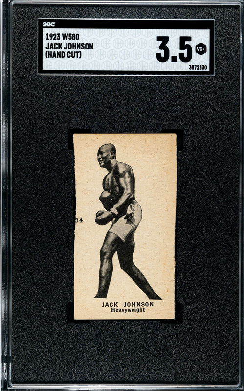 1923 W580 JACK JOHNSON HAND CUT CARD SGC 3.5 