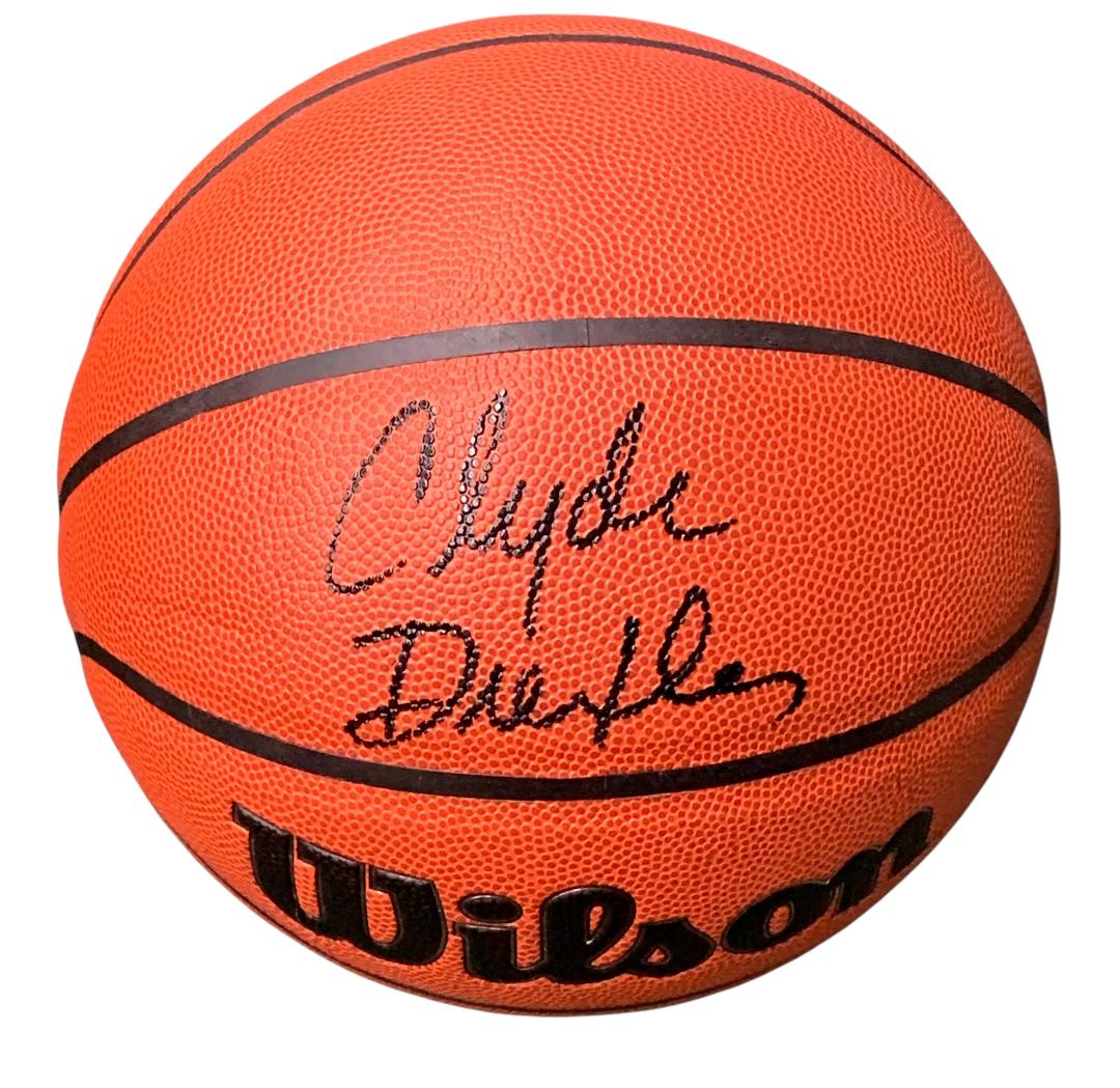 CLYDE DREXLER SIGNED WILSON NBA BASKETBALL