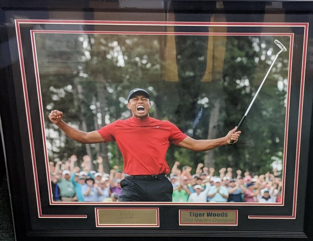 TIGER WOODS 2019 MASTERS CHAMPION 12X18 W/ LASER ENGRAVED SIGNATURE