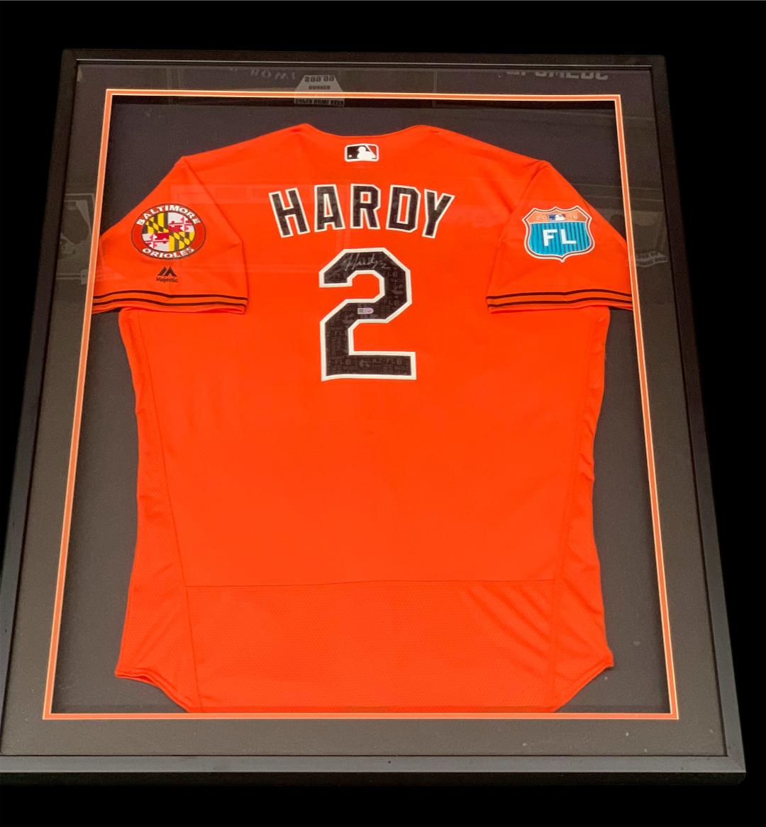 JJ Hardy signed 2016 Baltimore Orioles Game Used Spring Training Jersey (Custom Framed)