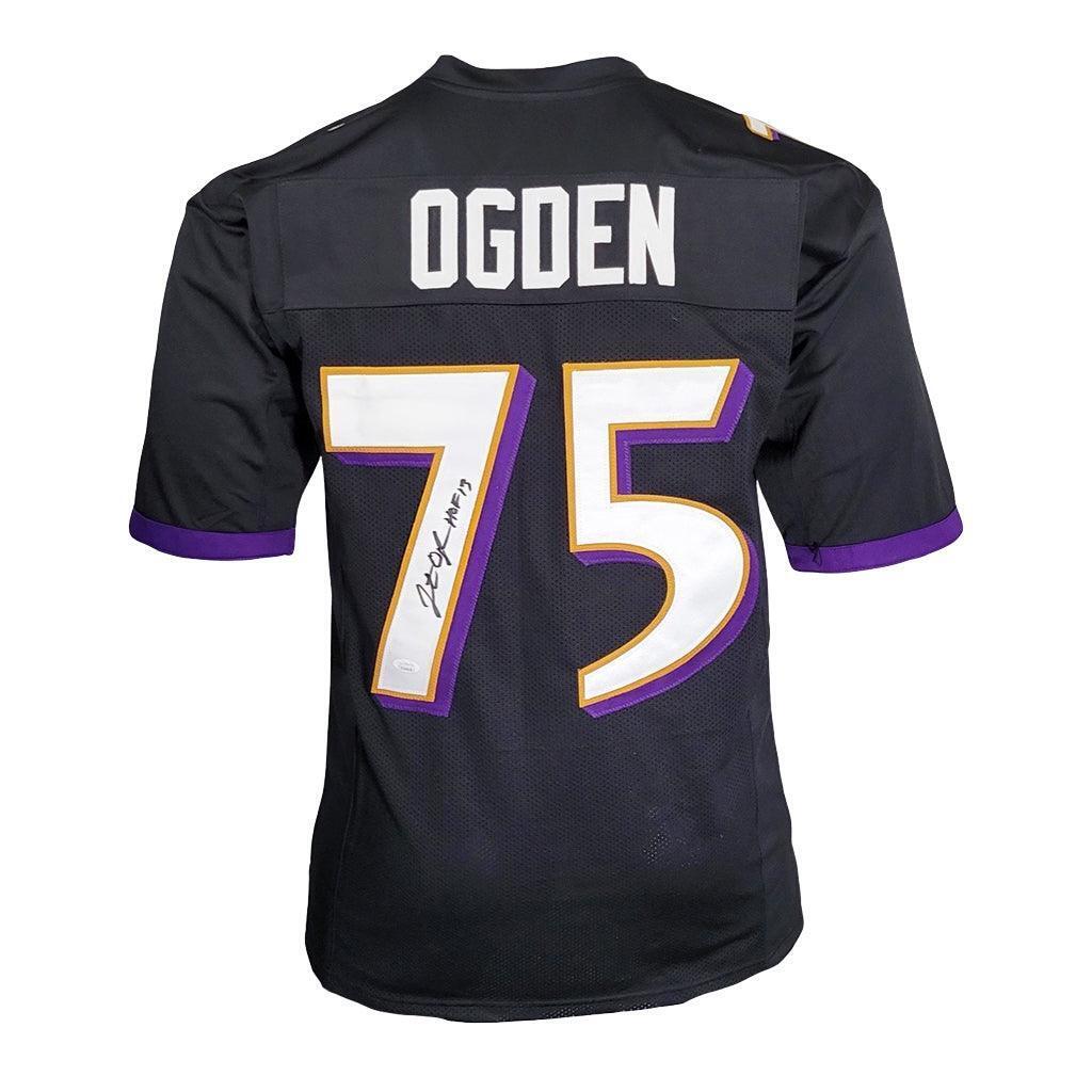 Jonathan Ogden Signed HOF 13 Inscription Baltimore Ravens Jersey (JSA)