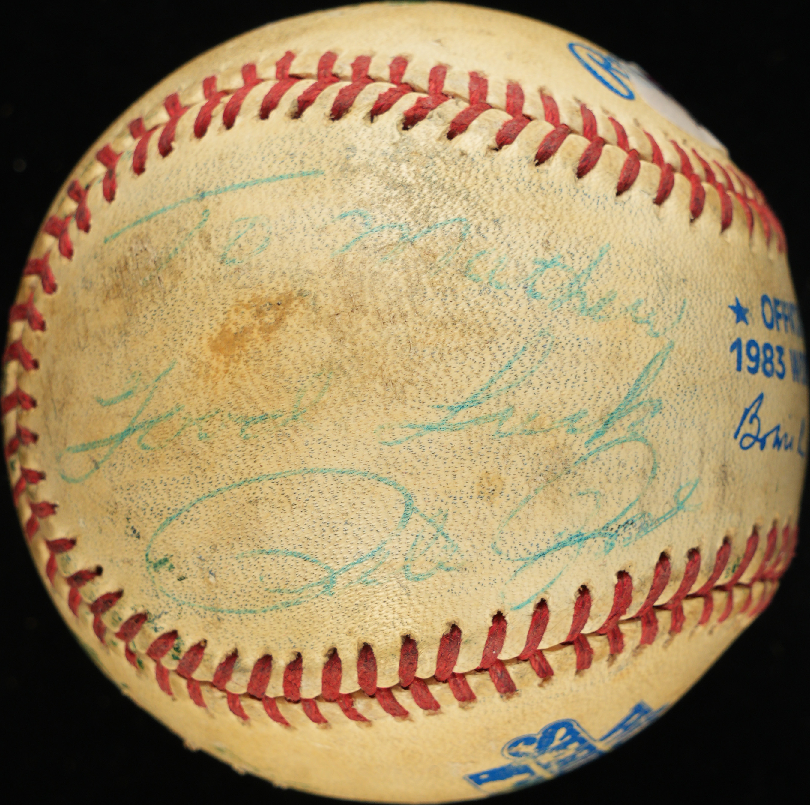1983 WORLD SERIES GAME USED BASEBALL SIGNED BY PETE ROSE