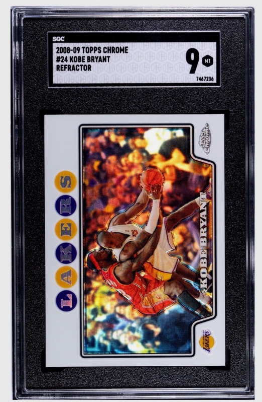 2008 Topps Chrome REFRACTOR #24 Kobe Bryant w/LeBron James SGC 9 MINT