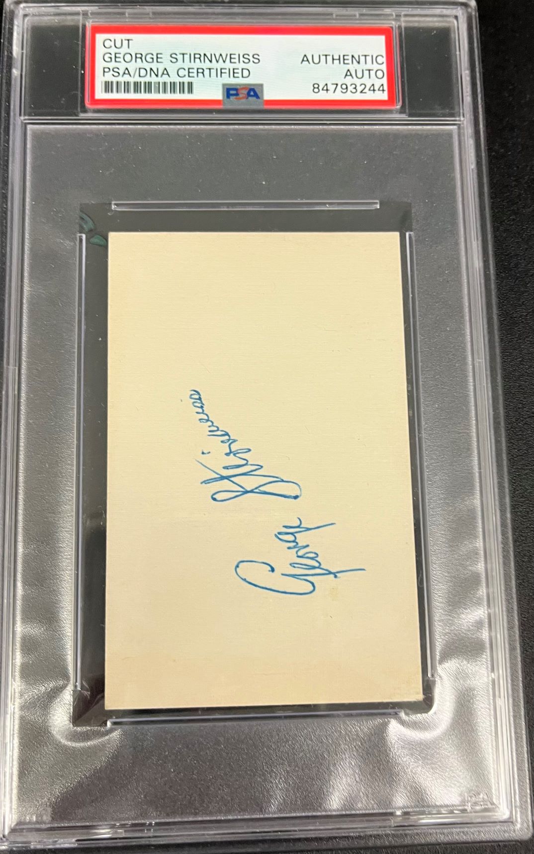 George Stirnweiss Signed Cut New York Yankees PSA Auto