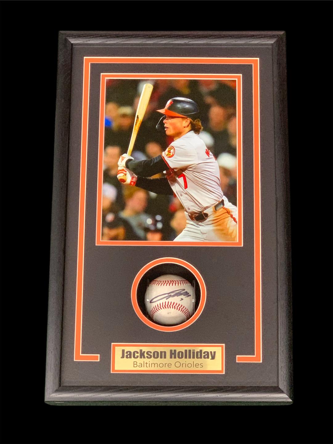 JACKSON HOLLIDAY SIGNED BASEBALL SHADOWBOX