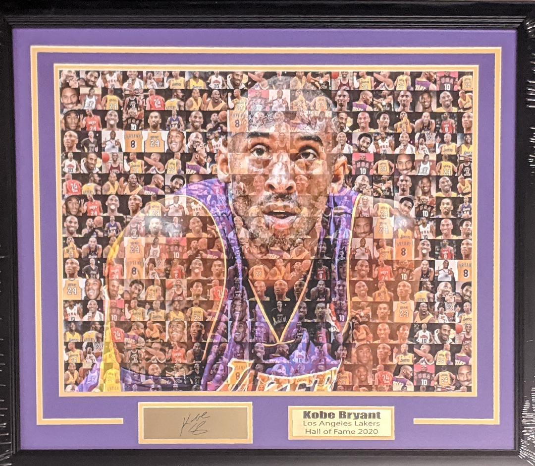 KOBE BRYANT 12X18 MOSAIC W/ LASER ENGRAVED SIGNATURE