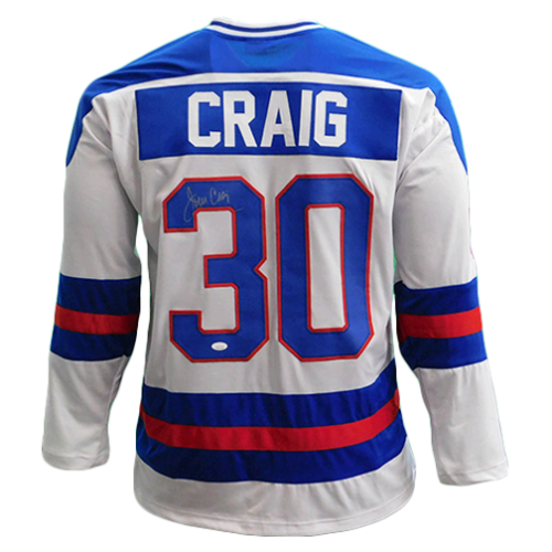 Jim Craig Team USA Autographed Hockey Jersey white (JSA COA)