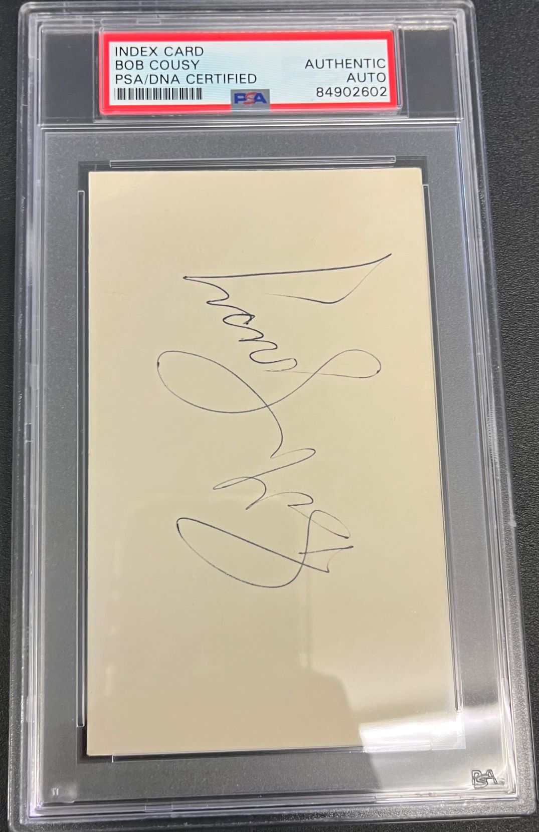 Bob Cousy Signed Index Card PSA Auto