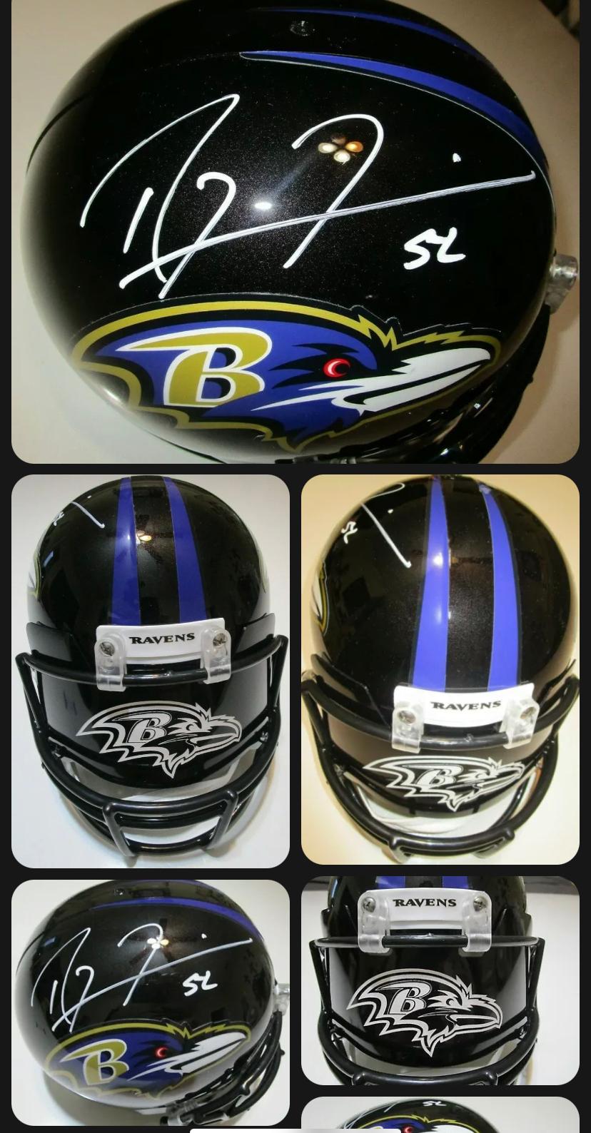 Ray Lewis Autographed Signed Auto Baltimore Ravens Full Size Helmet JSA w/ visor