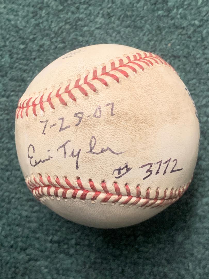 Ernie Tyler signed Official Major League Baseball