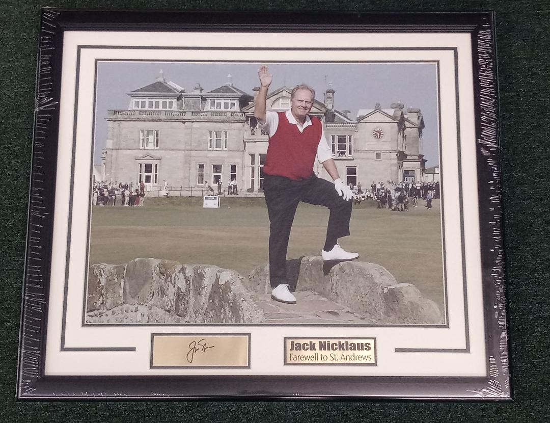 JACK NICKLAUS FARWELL TO ST ANDREWS 12X18 W/ LASER ENGRAVED SIGNATURE