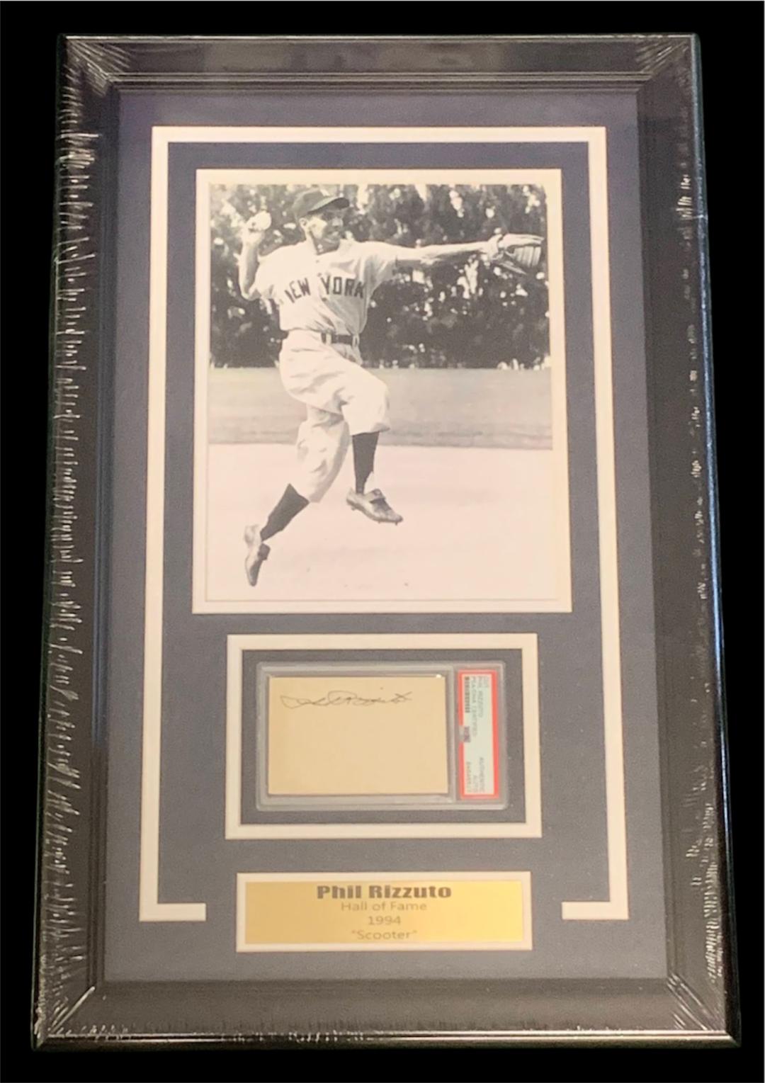 PHIL RIZZUTO SIGNED INDEX CUT COLLAGE