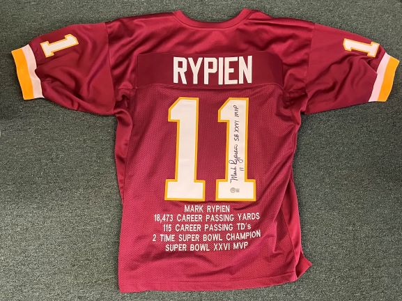 Mark Rypien Signed Redskins Jersey Beckett