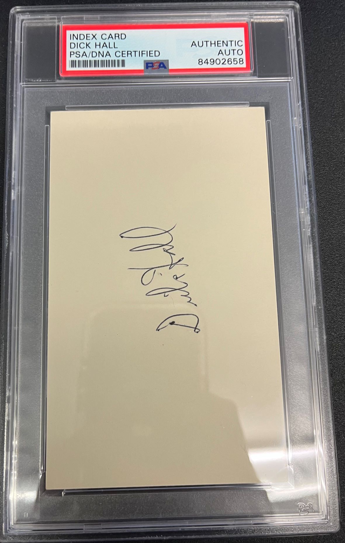 Dick Hall Signed Index Card PSA Auto