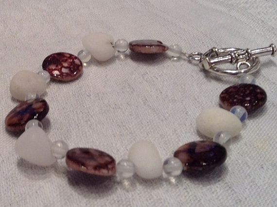 Shell, Quartzite & Opalite Bracelet - 7"