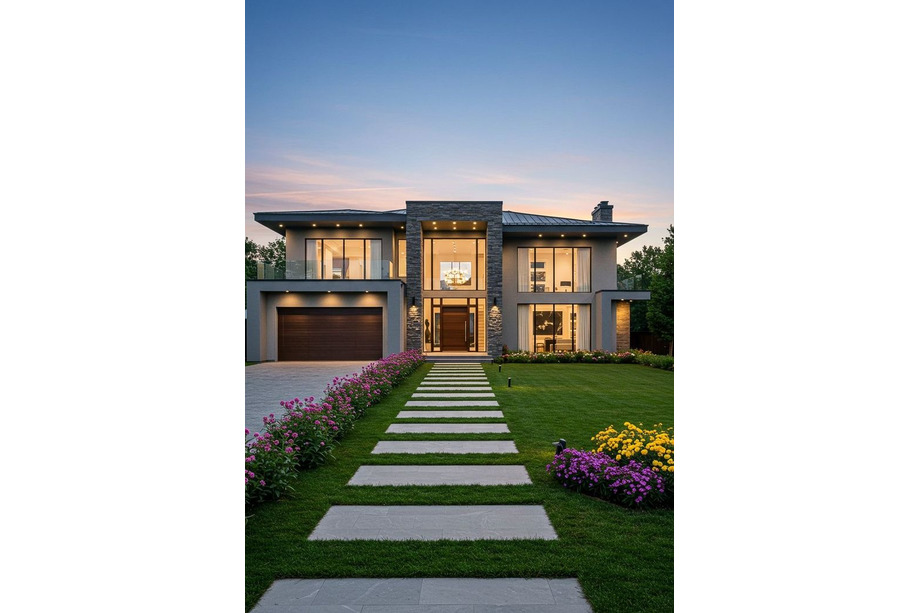 Home showing Backyard Artificial Grass and Pavers