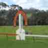 winning post at Hanging Rock racecourse