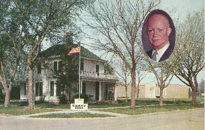 Eisenhower home Kansas postcard