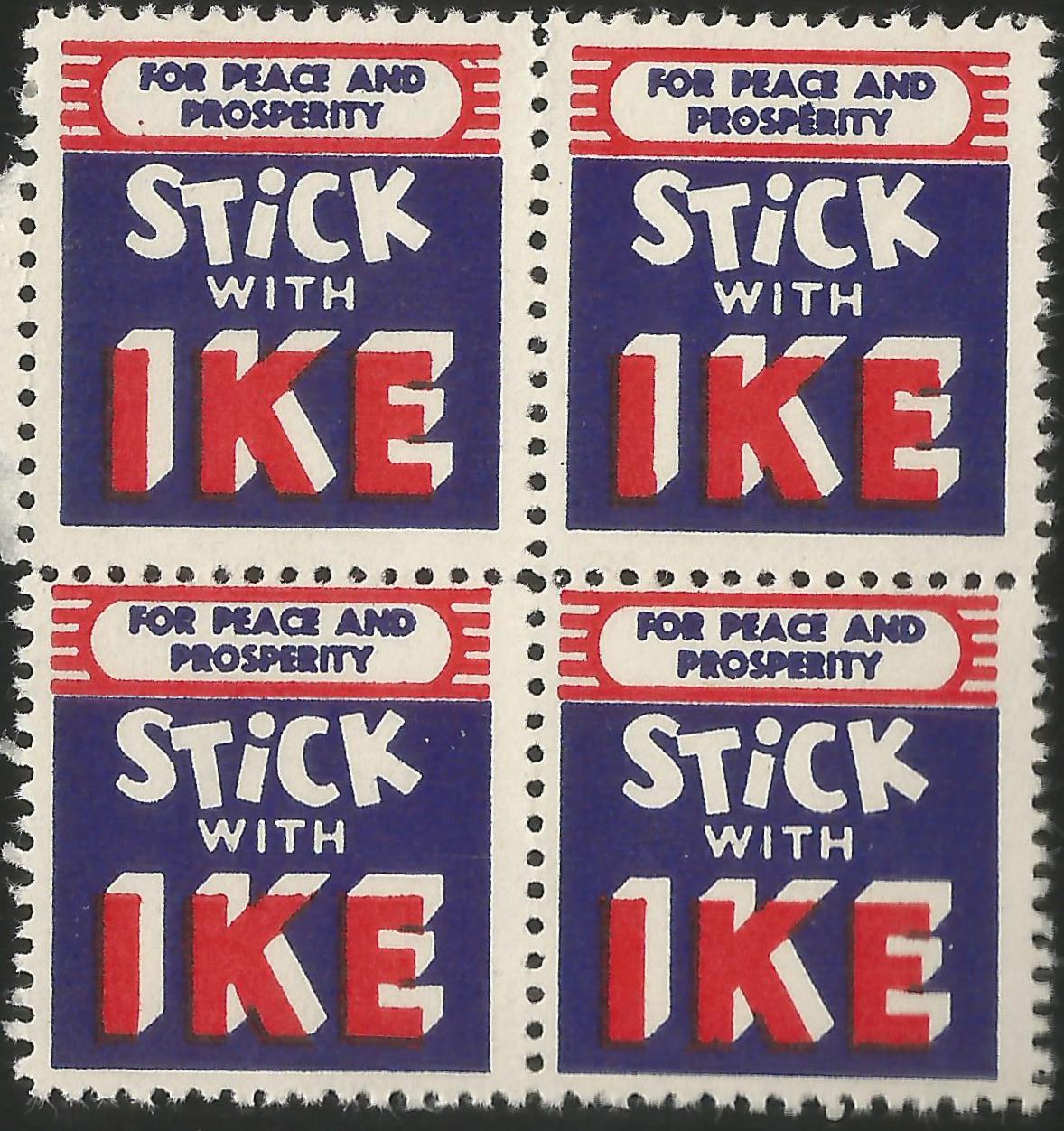 Stick with Ike stamps 4 stamps 1956