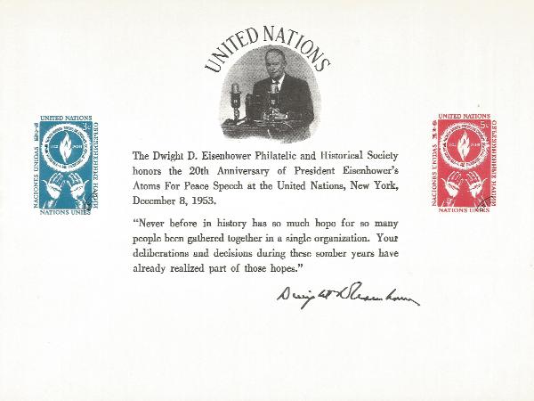 Ike 20th Anniv of UN Speech card