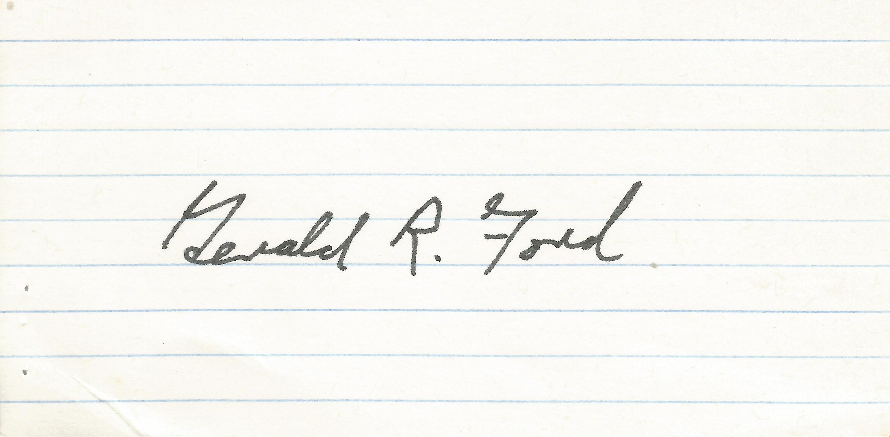 Gerald Ford signed card