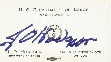J D Hodgson, Secretary of Labor, Nixon (Deceased)