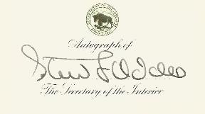 Stewart Udall - Interior Secretary Card