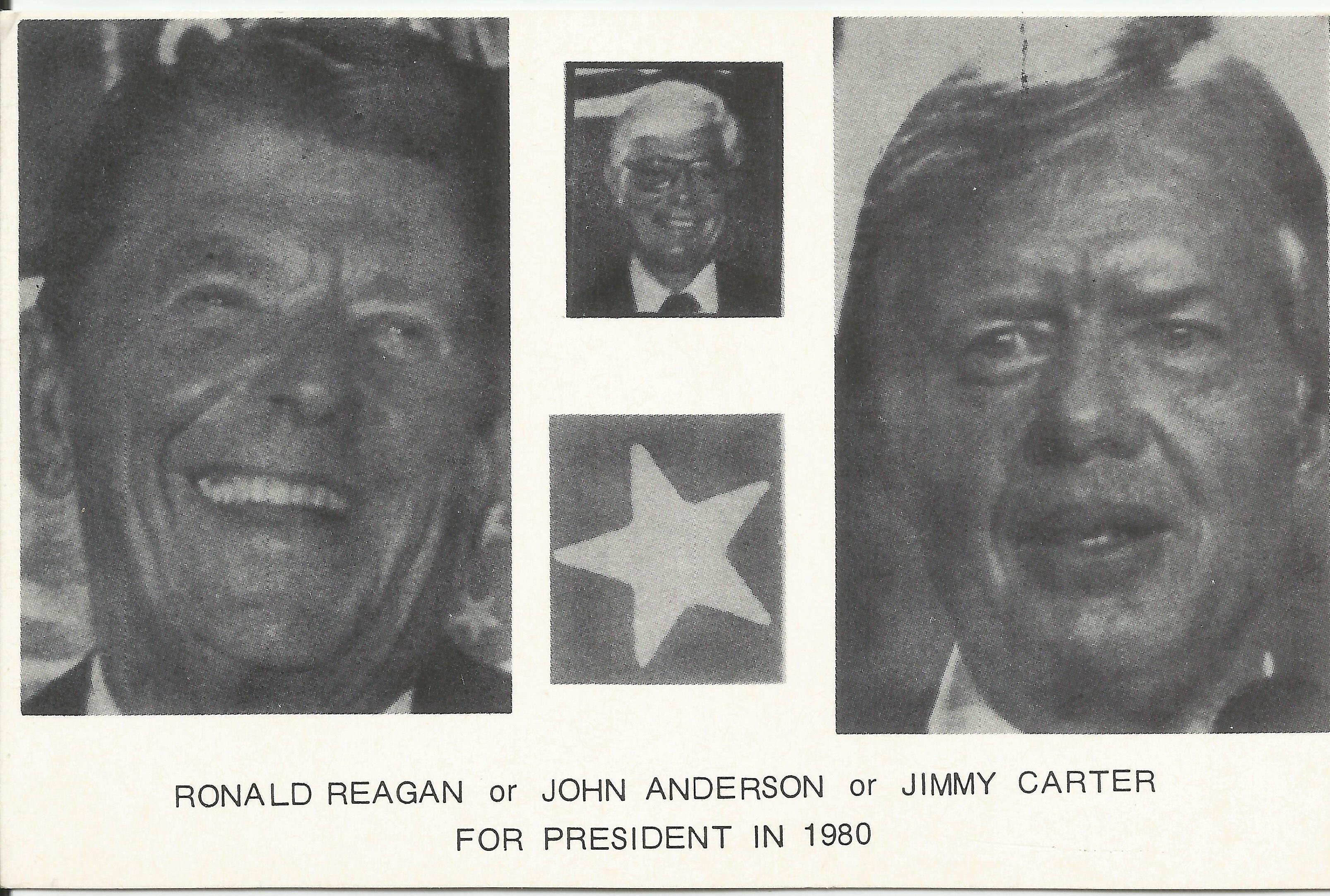 Carter/Reagan Campaign postcard