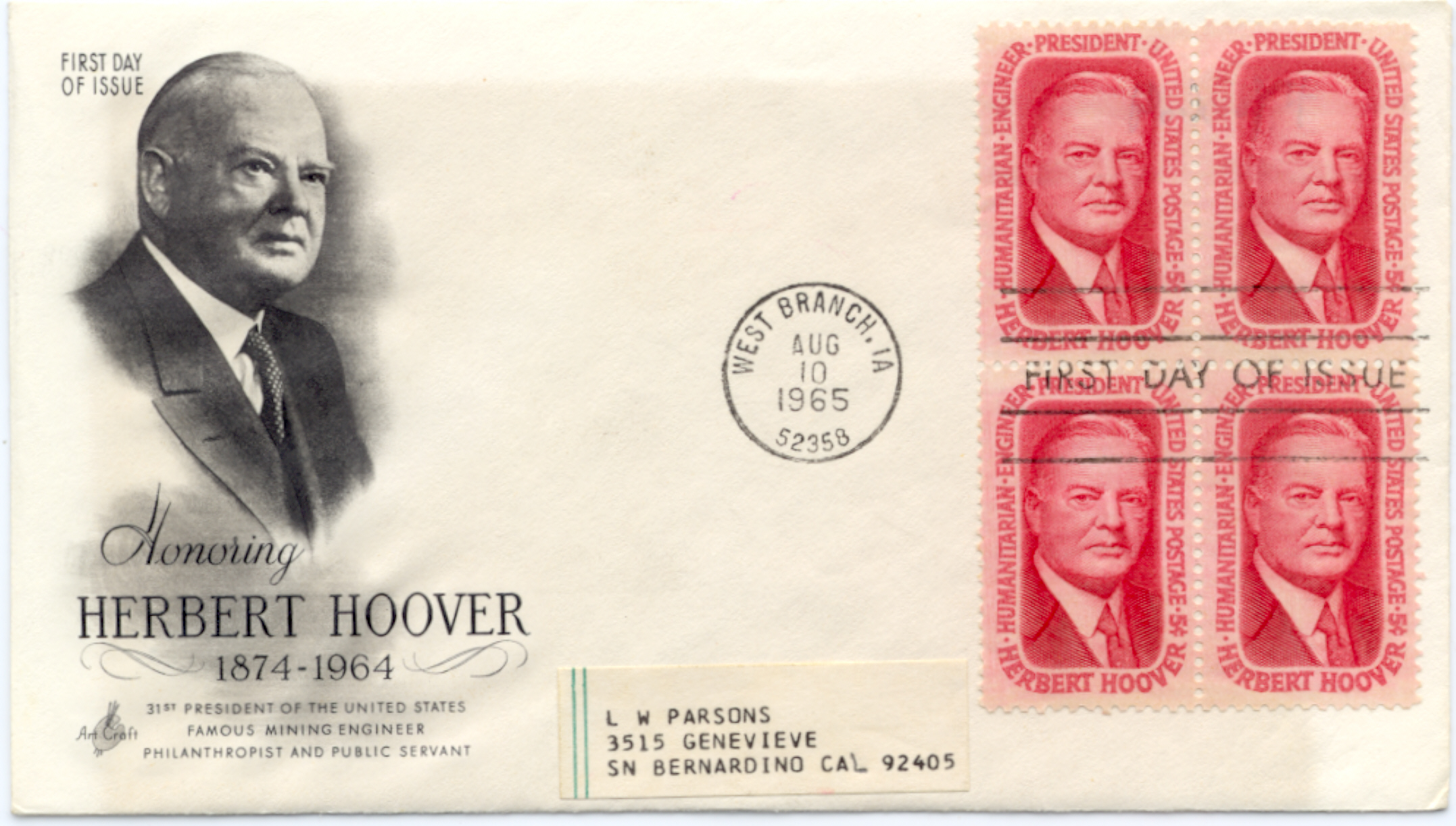 Hoover Memorial Cover #2