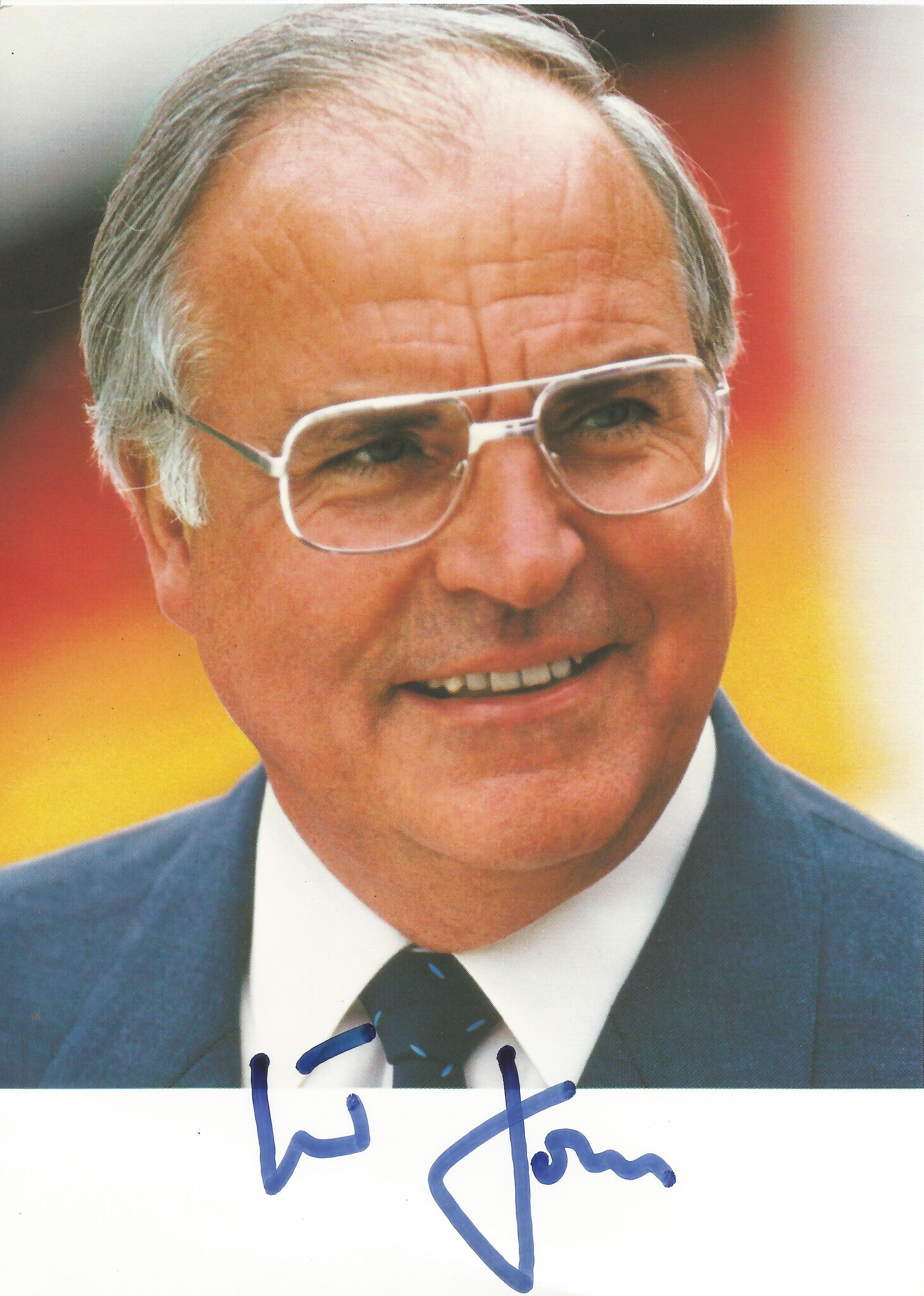 Helmut Khol German Chancellor signed photo