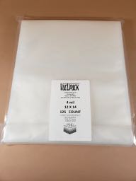 4 MIL 125 COUNT 12X14  COMMERCIAL FLAT BAGS