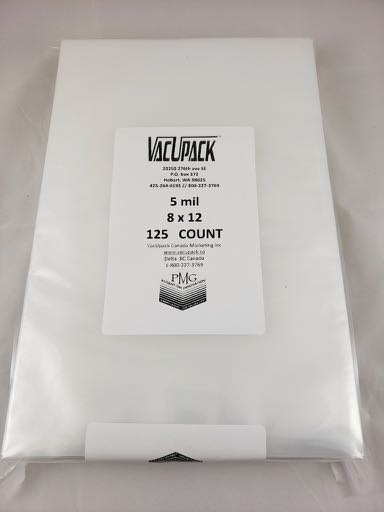 5 MIL 125 COUNT 8X12 COMMERCIAL FLAT BAGS