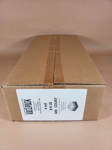 4 MIL 500 COUNT 8X18 COMMERCIAL FLAT BAGS