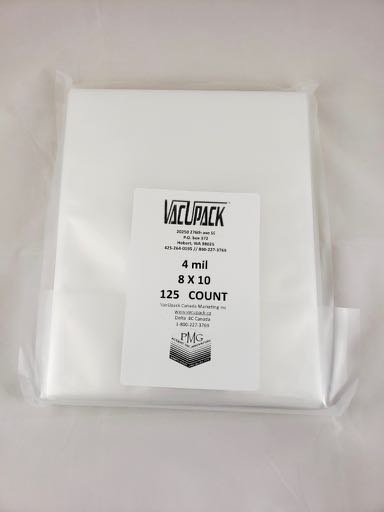 4 MIL 125 COUNT 8X10 COMMERCIAL FLAT BAGS