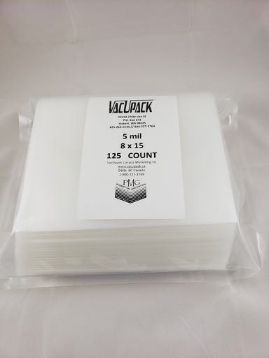 5 MIL 125 COUNT 8X15 COMMERCIAL FLAT BAGS