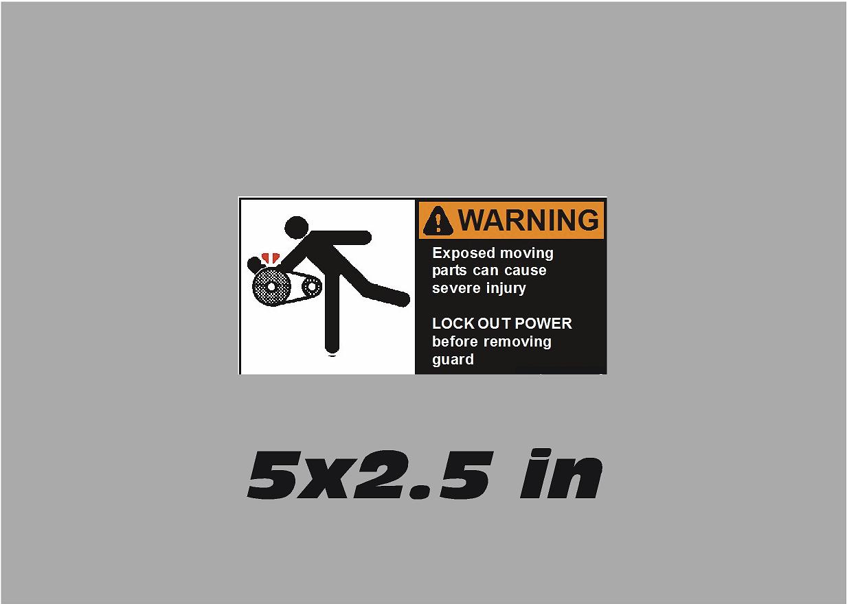 Warning Chain Guard Danger Safety Vinyl Glossy Laminate Decal