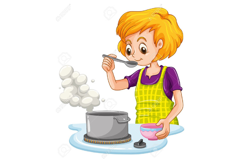 CARTOON PERSON COOKING