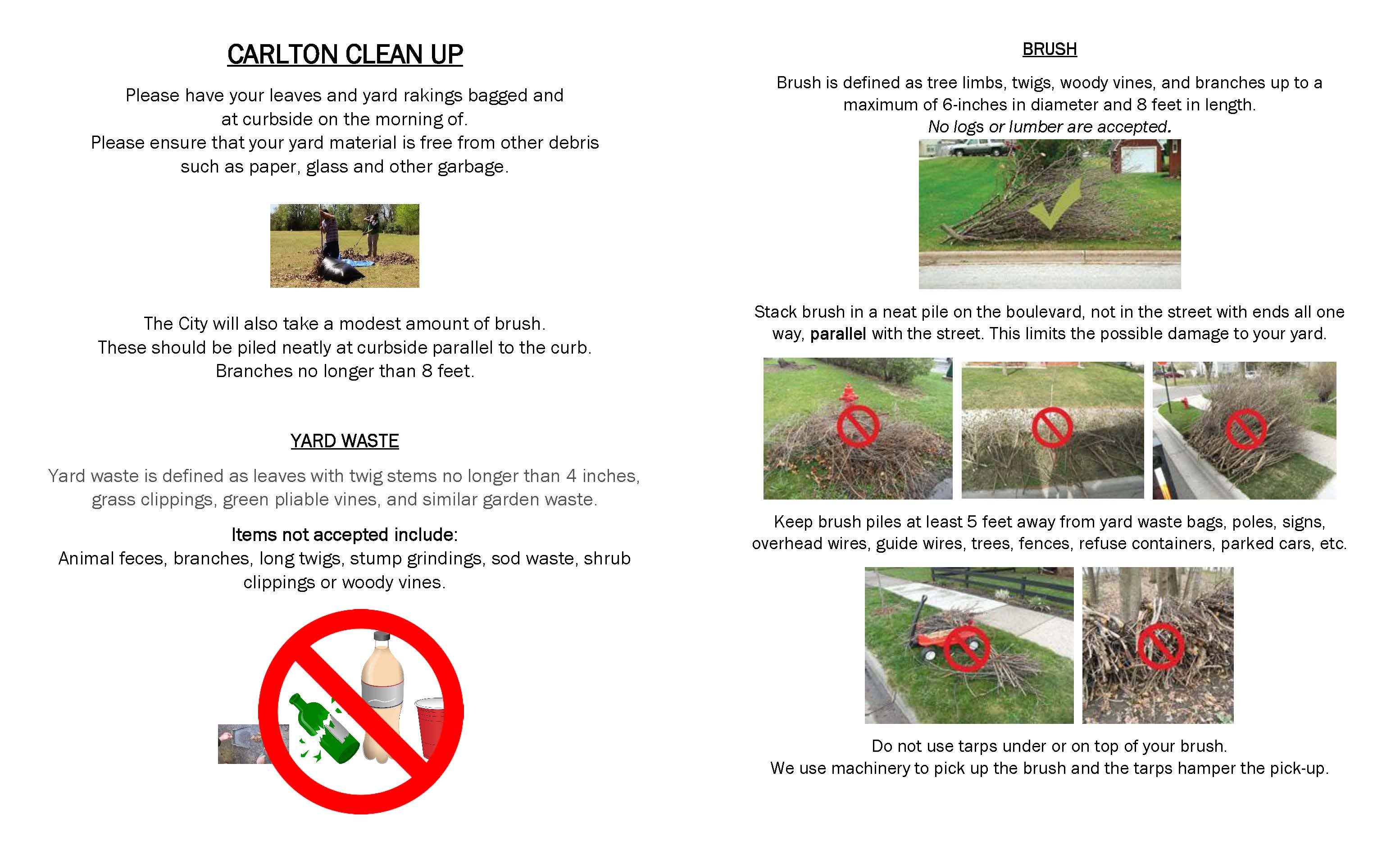 poster with instructions for clean up day