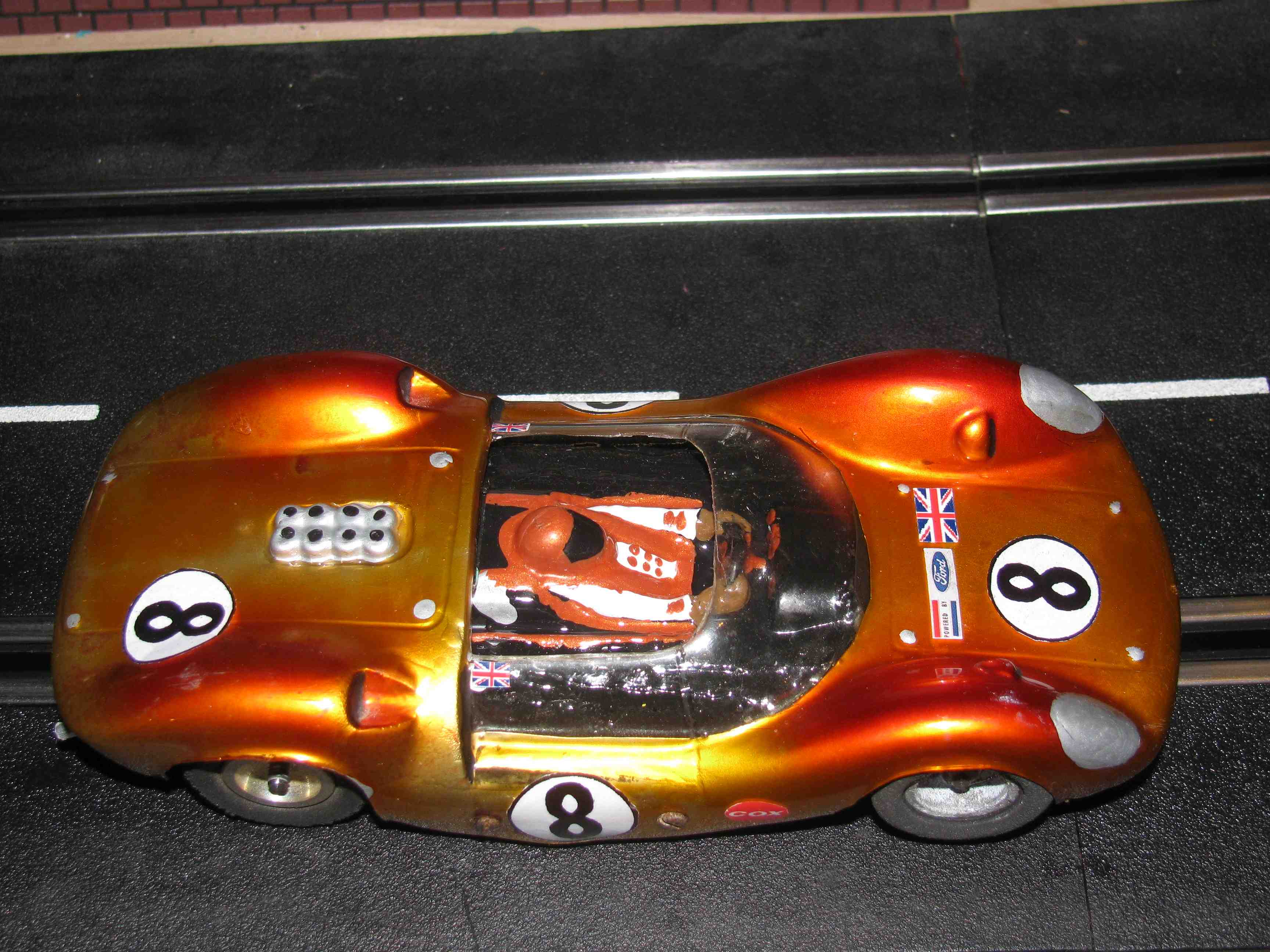 * SOLD * 1965 Cox Lotus 40 Akerman 1:24 Scale in Flame Orange – Car #8